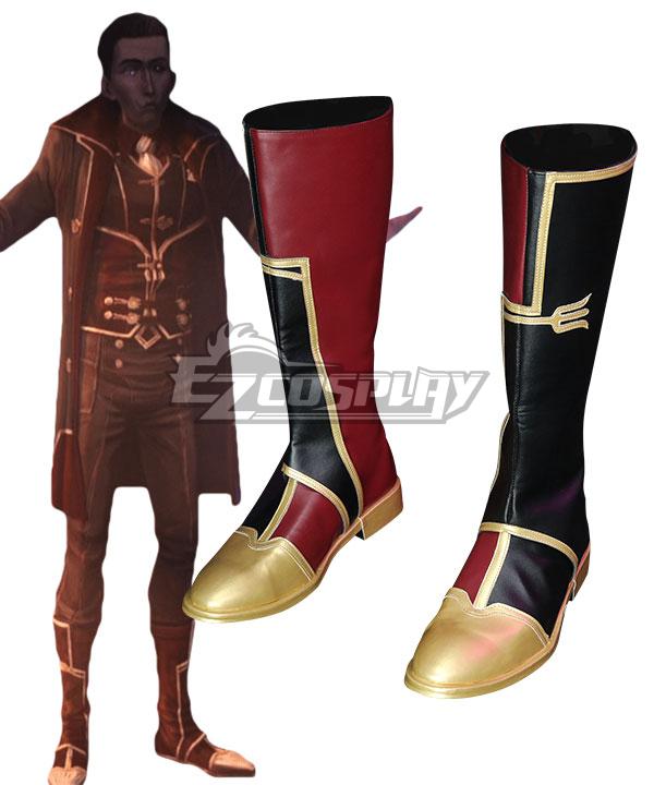 Arcane League of Legends LOL Arcane Silco Black Red Shoes Cosplay Boots