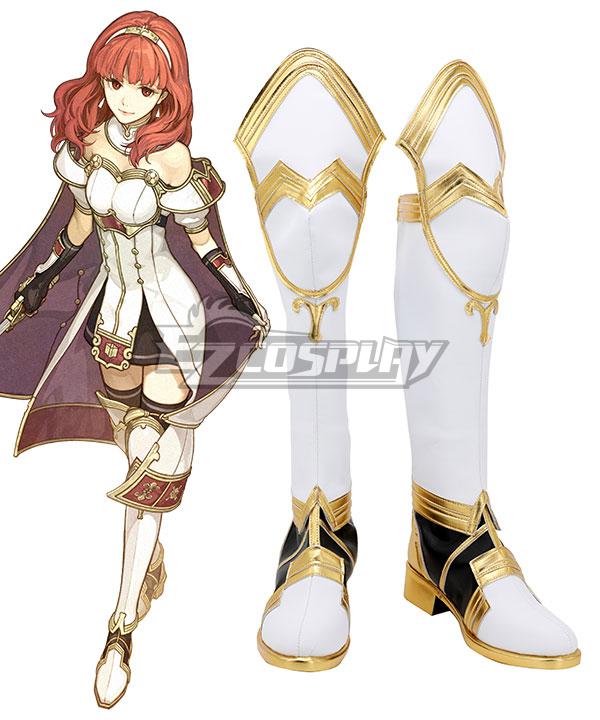Fire Emblem Echoes: Shadows of Valentia Celica White Shoes Cosplay Boots