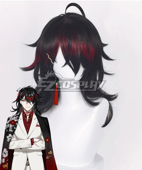 Virtual YouTuber Luxiem Vox Akuma Black Red Cosplay Wig