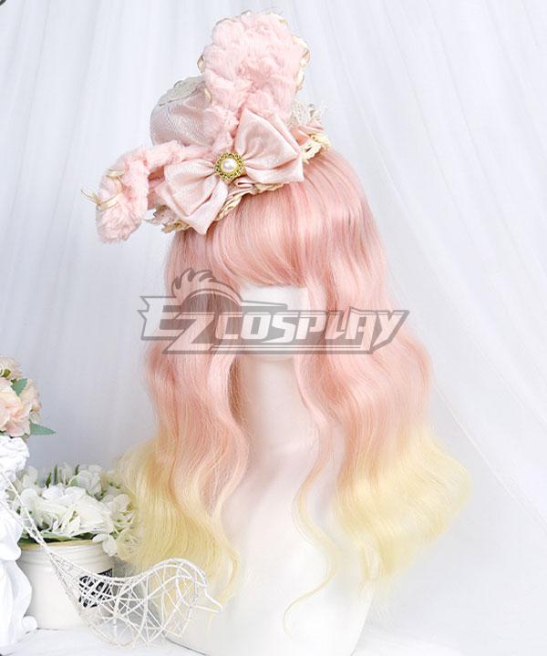 Japan Harajuku Lolita Series  Pink Golden Cosplay Wig EWG5082Y