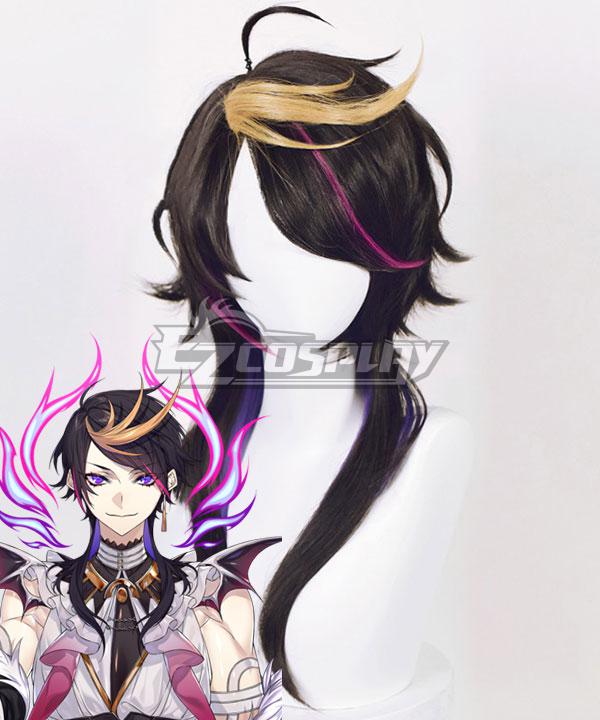 Virtual YouTuber Luxiem Shu Yamino Black Purple Golden Cosplay Wig