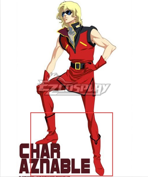 Gundam Char Aznable Red Boots Shoes Cosplay Boots