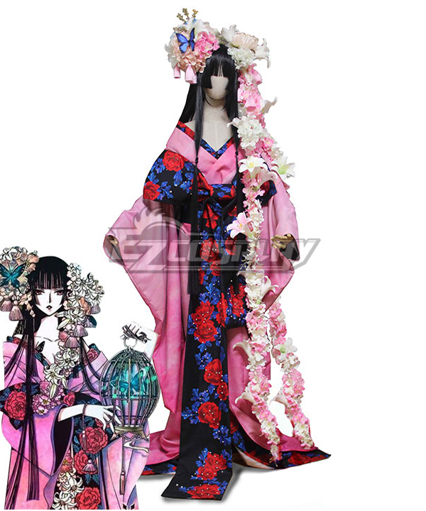 xxxHolic Yuko Ichihara Pink Kimono Cosplay Costume
