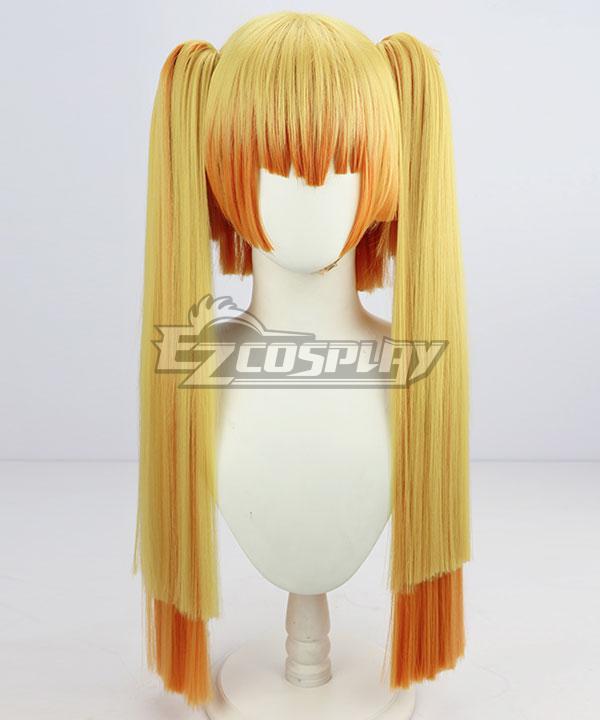 Demon Slayer: Kimetsu No Yaiba Agatsuma Zenitsu Female Long Golden Orange Cosplay Wig B Edition