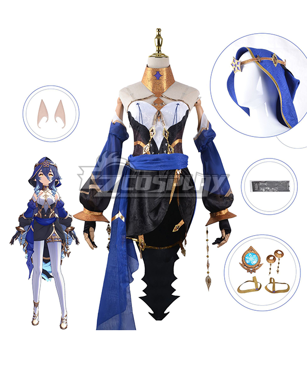 Genshin Impact Layla Halloween Blue Cosplay Costume