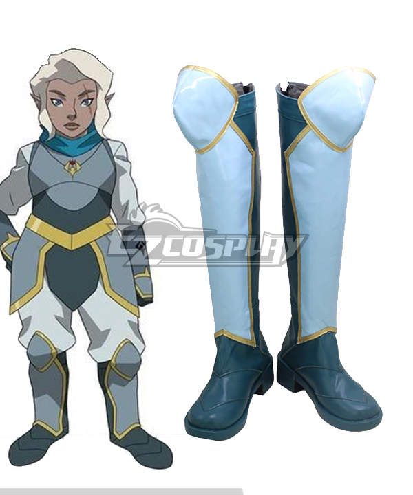 The Legend of Vox Machina Pike Trickfoot Blue Shoes Cosplay Boots