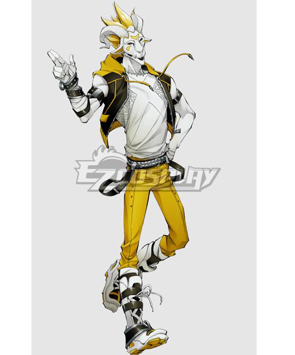 Neon White Game Yellow Mask - Japanese Kitsune Cosplay
