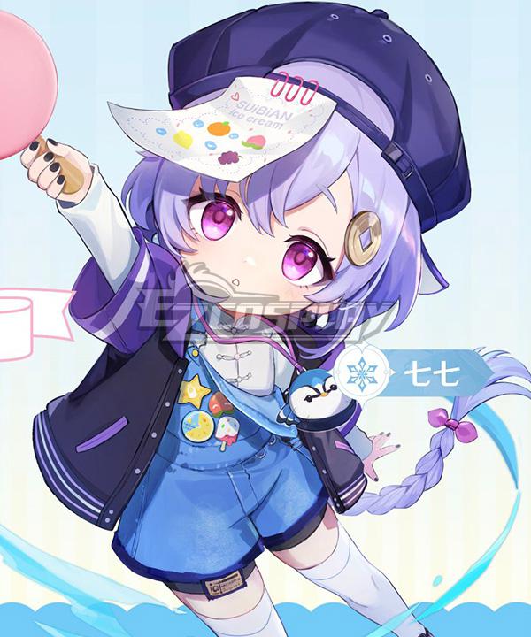 Genshin Impact Qiqi Ice Cream Cosplay Costume