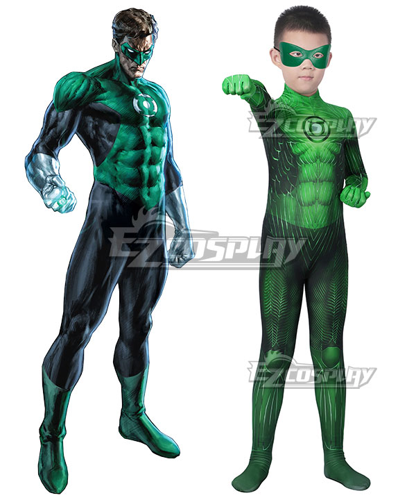 Kid Size Marvel Green Lantern Hal Jordan Halloween Cosplay Costume