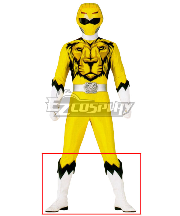 Power Rangers Super Sentai Series Doubutsu Sentai Leo Zyuoh Lion White Boots Cosplay Shoes