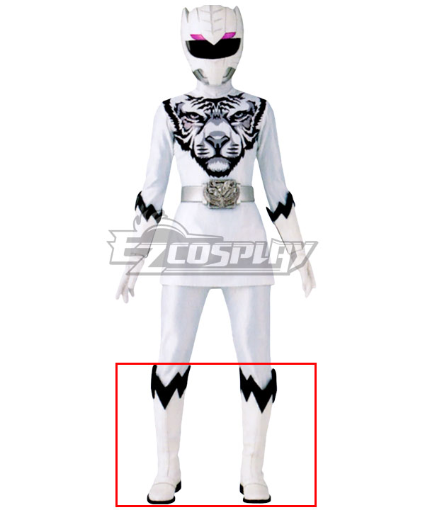 Power Rangers Super Sentai Series Doubutsu Sentai Amu Zyuoh Tiger White Boots Cosplay Shoes