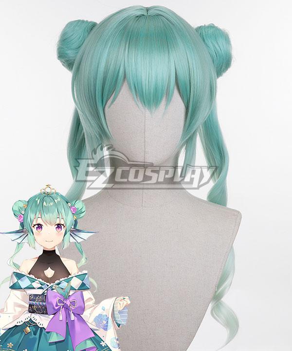 Virtual YouTuber NIJISANJI Finana Ryugu Green New Edition Cosplay Wig