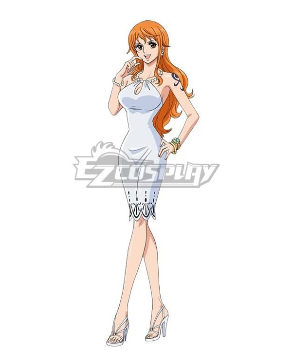 One Piece Film Gold Nami white dress Cosplay Costume Customize