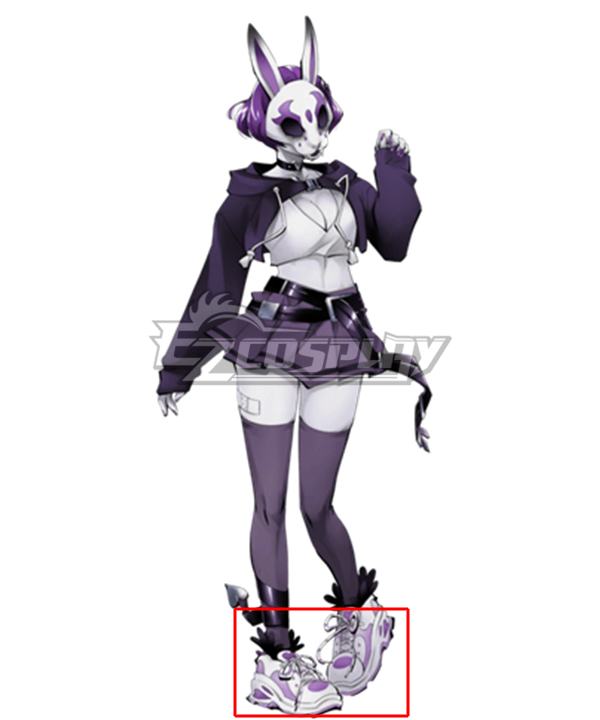 Neon White Neon Violet White Cosplay Shoes