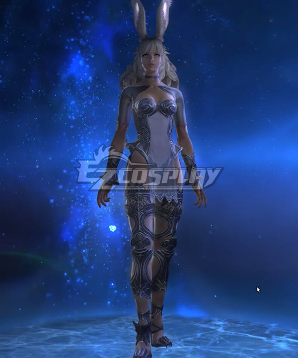 Final Fantasy XIV FF14 Viera White Cosplay Costume