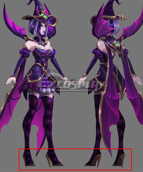 League of Legends LOL Halloween Bewitching LeBlanc Purple Cosplay Shoes