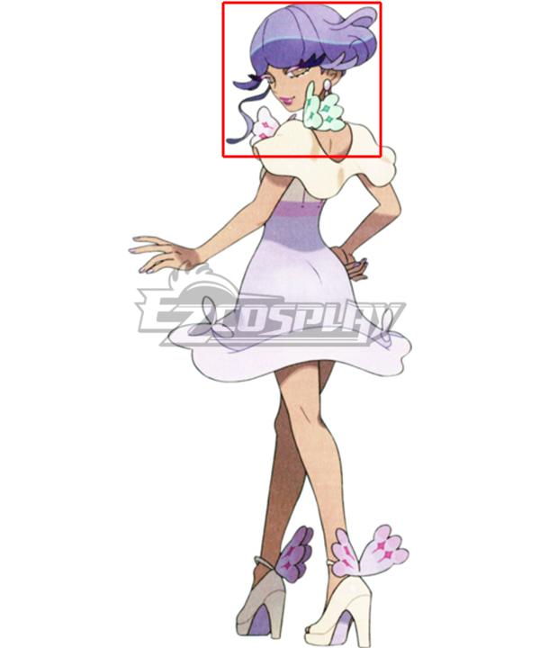 Pokemon Pokémon Scarlet and Violet Tulip Alfornada gym psychic Purple Cosplay Wig