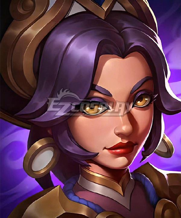 League of Legends LOL Qiyana Imperatriz Lunar Purple Cosplay Wig
