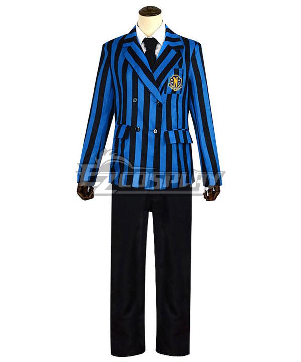 Wednesday (2022 TV Series) Nevermore Academy Uniform Blue Male B Edition Cosplay Costume