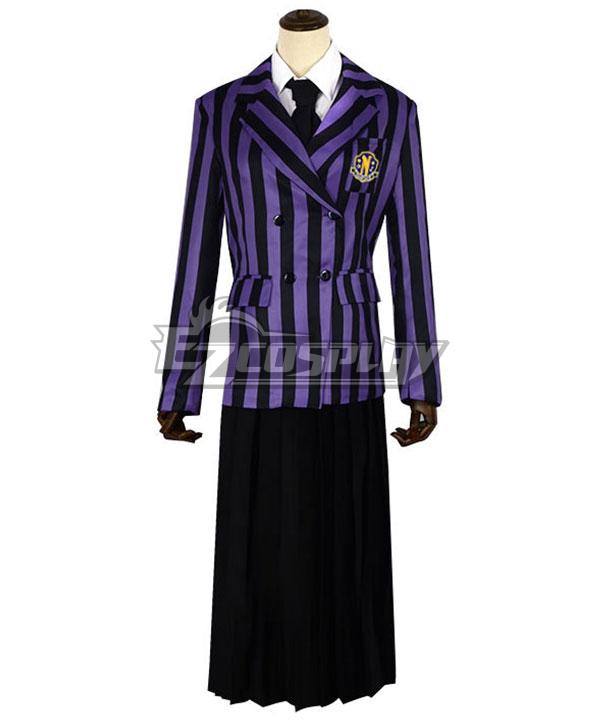 Wednesday (2022 TV Series) Nevermore Academy Uniform Purple Female B Edition Cosplay Costume