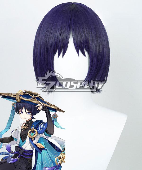 Genshin Impact Scaramouche The Wanderer Purple Cosplay Wig