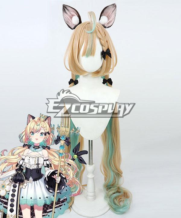 Virtual YouTuber NIJISANJI Ethyria Millie Parfait Golden Green Cosplay Wig