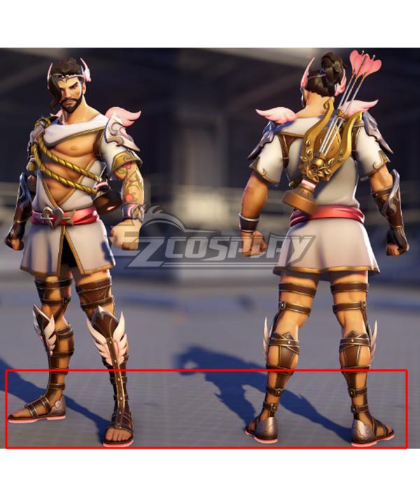 Overwatch 4 Valentine's Day Cupid Hanzo Brown Cosplay Shoes
