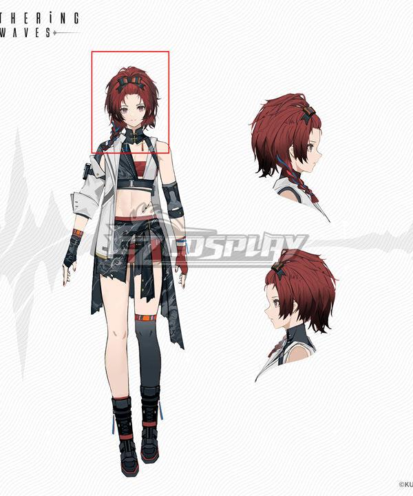 Wuthering Waves Chixia Red Cosplay Wig