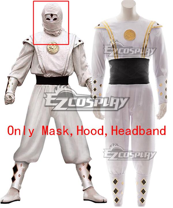 Power Rangers White Ninjetti Ranger (Only Mask,Hood,Headband) Cosplay Costume
