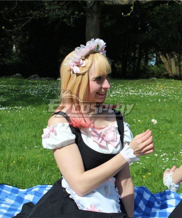 Maid cafe Pink Cosplay Costume