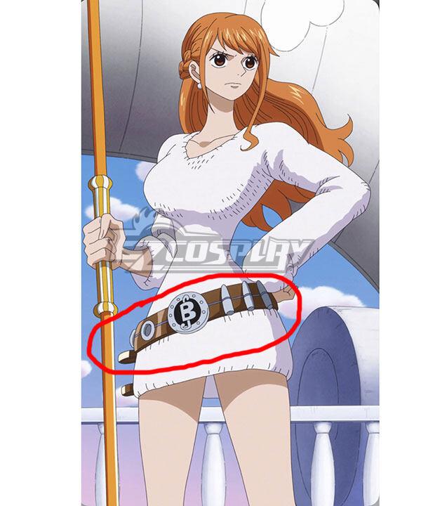 One Piece Nami White Dress Only Belt Cosplay Accessory Prop