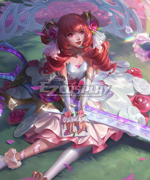 League of Legends Crystal Rose Gwen Pink Cosplay Wig