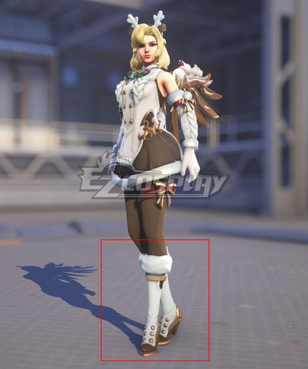 Overwatch 2 Mercy Winter Shoes Cosplay Boots