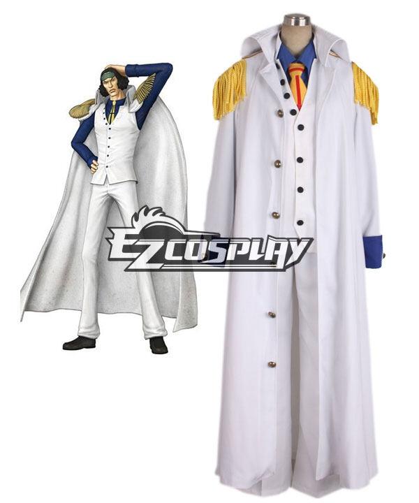 One piece Aokiji Kuzan Navy Admiral Uniform Tie And Coat Cosplay Costume
