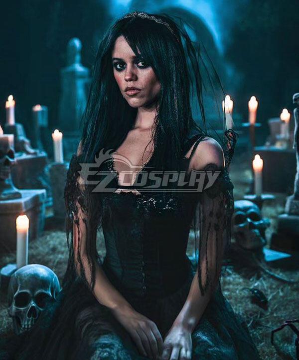 2024 Movie Halloween Dark Gothic Girl Dress Cosplay Costume
