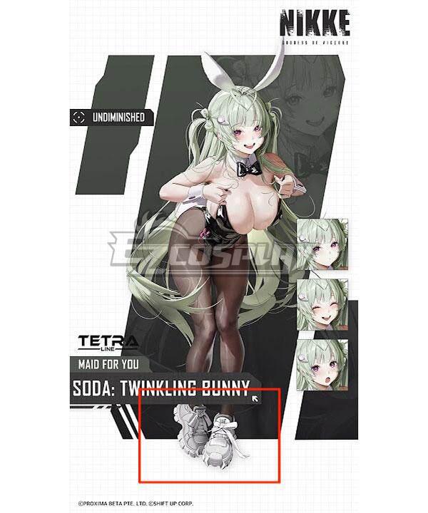 Nikke the Goddess of Victory Soda Bunny Girl White Cosplay Shoes