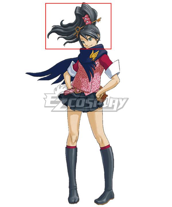 Ace Attorney Gyakuten Saiban Mikumo Ichijou Kay Faraday Black Cosplay Wig