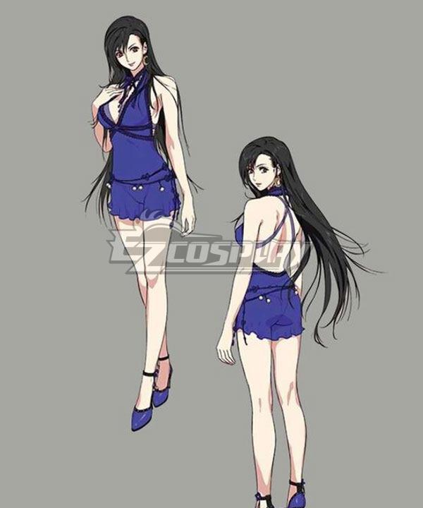 Final Fantasy VII Remake FF7 Tifa Lockhart Purple Dress Cosplay Costume