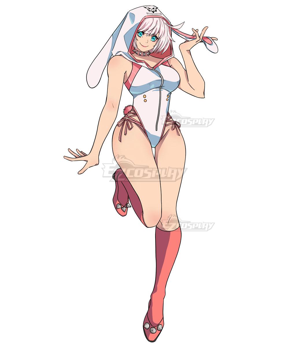 Ezcosplay Original Women Pink Bandage Cutout Sexy Bunny Suit Guilty Gear Strive Elphelt Valentine Cosplay Costume