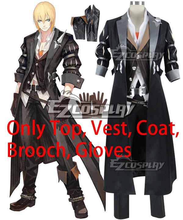 Tales of Berseria Eizen Cosplay Costume (Only Top, Vest, Coat, Brooch, Gloves)