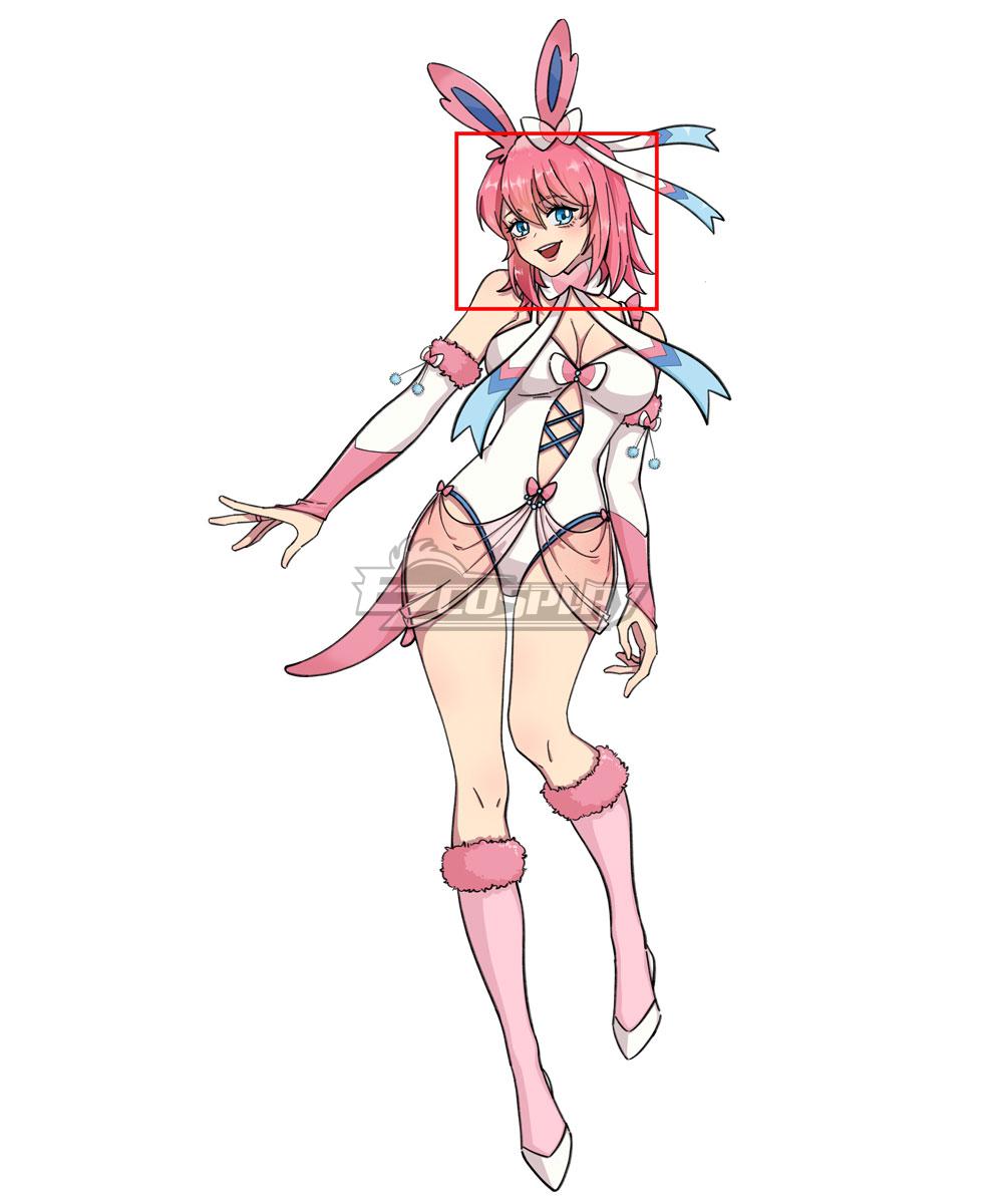 Ezcosplay Original Derivative PM Halloween Jumpsuit Sylveon Cosplay Wig