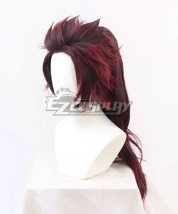 Demon Slayer: Kimetsu No Yaiba Kamado Tanjirou Black Red High Ponytail Cosplay Wig