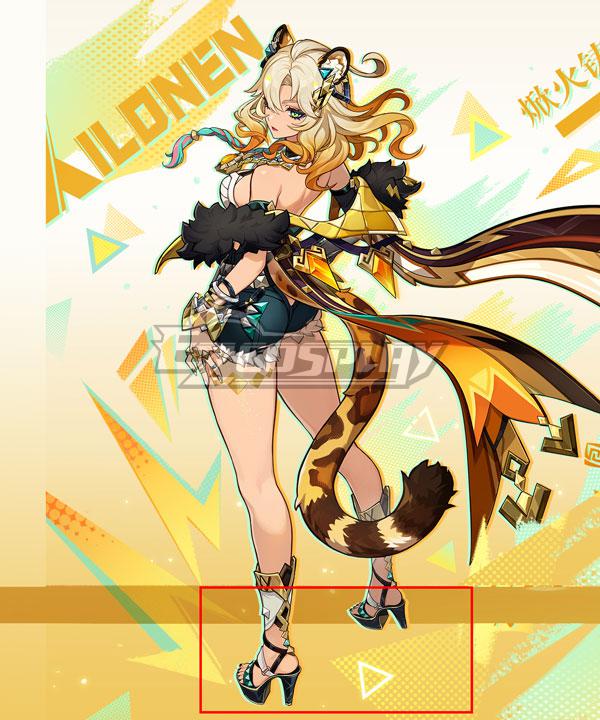 Genshin Impact Xilonen Black Cosplay Shoes