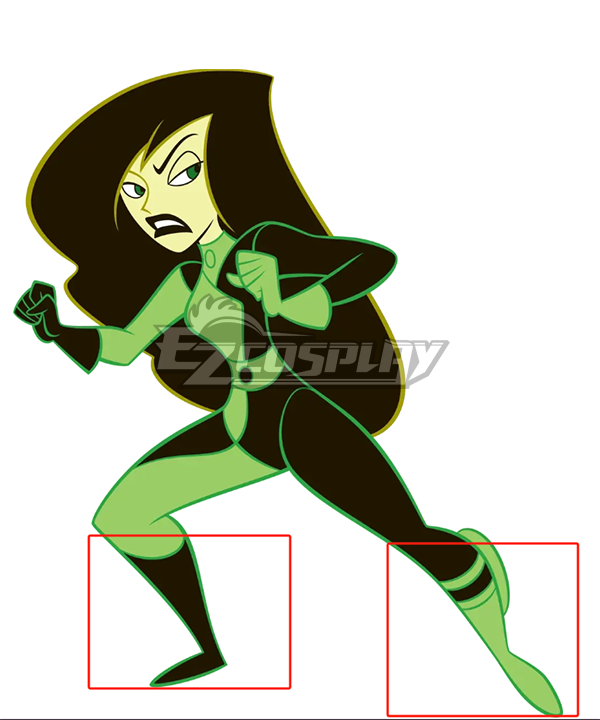 Kim Possible Shego Black Cosplay Shoes