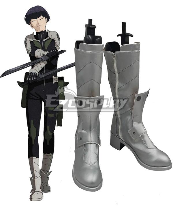 Kaiju No.8 Soshiro Hoshina Leno Ichikawa General Silver Shoes Cosplay Boots
