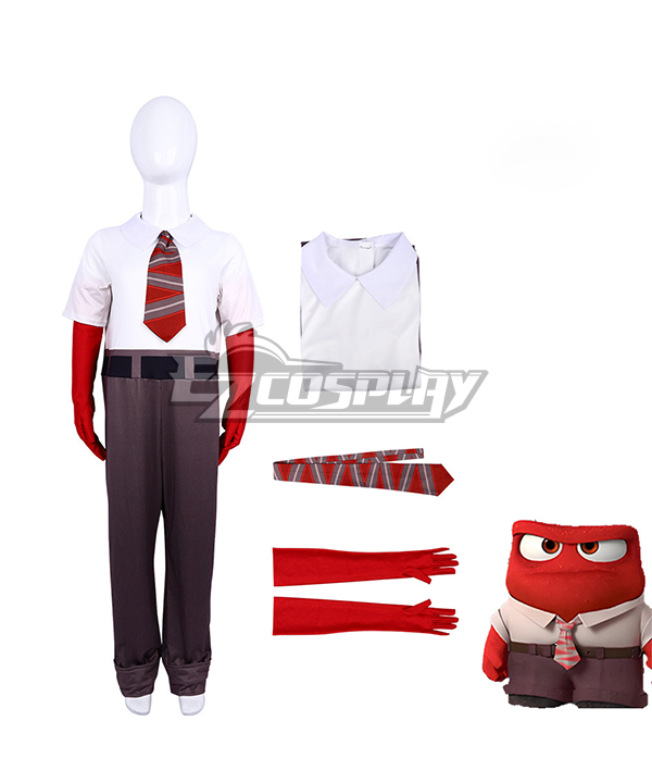 Kids Size Inside Out 2 Anger Cosplay Costume