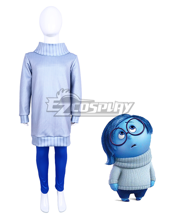 Kids Size Inside Out 2 Sadness Cosplay Costume