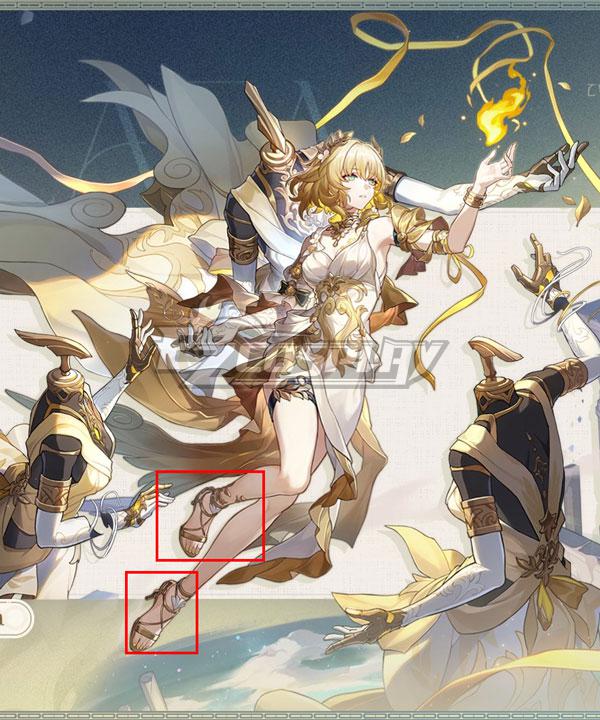 Honkai: Star Rail Saga of Heroes Aglaea Golden Cosplay Shoes