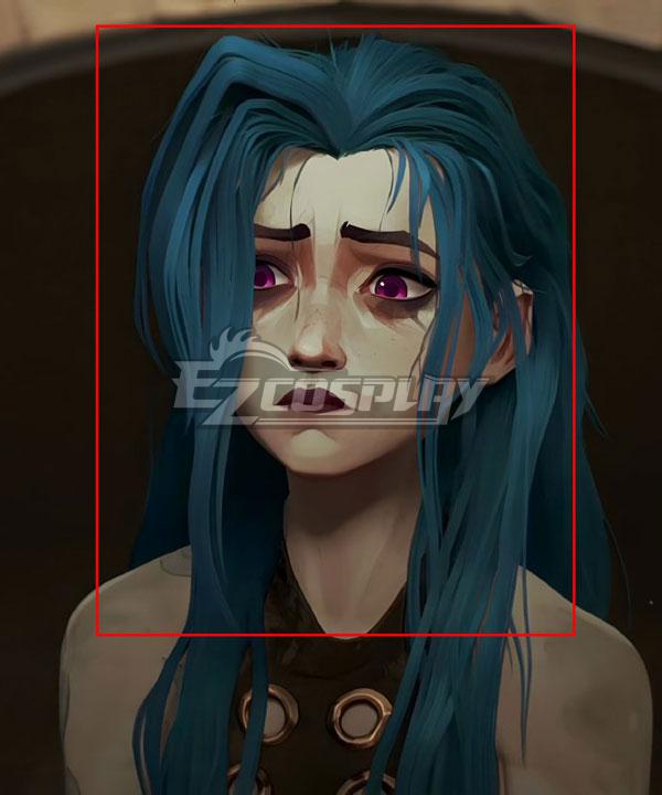 Arcane Season 2 League of Legends LOL Jinx Loose Hair Blue Cosplay Wig