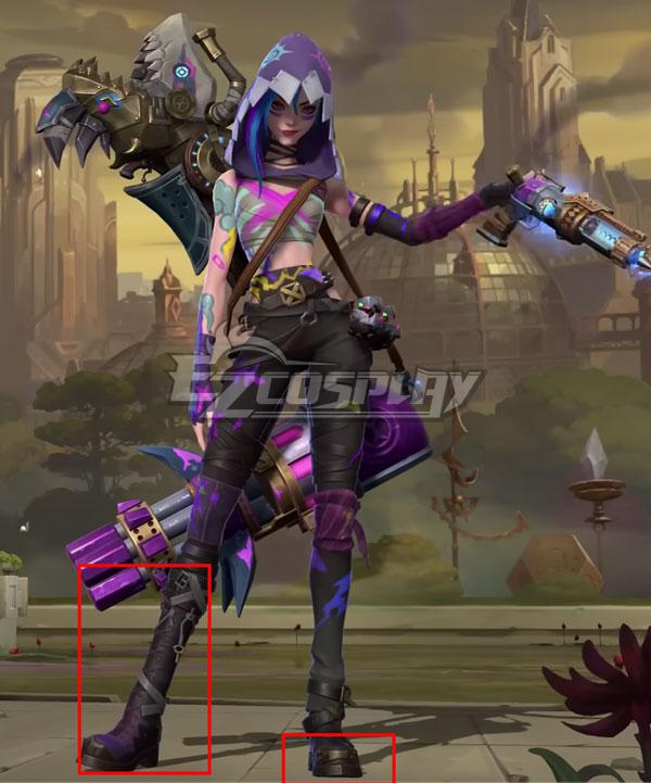 Arcane Season 2 League of Legends LOL Jinx Black Shoes Cosplay Boots